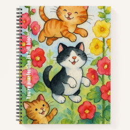 Cuaderno Rociando gatos de campo en los jardines