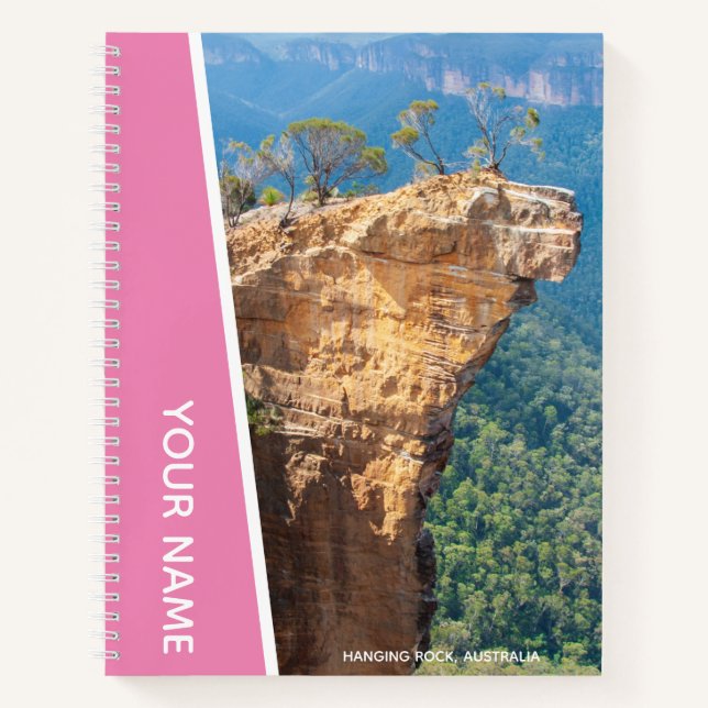 Cuaderno Rock colgante, Montañas Azules Australia, Rosa (Anverso)