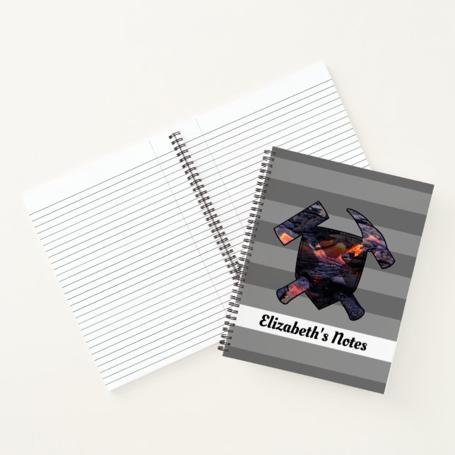 Cuaderno Rock de geólogo con flujo de lava hawaiano (Interior)