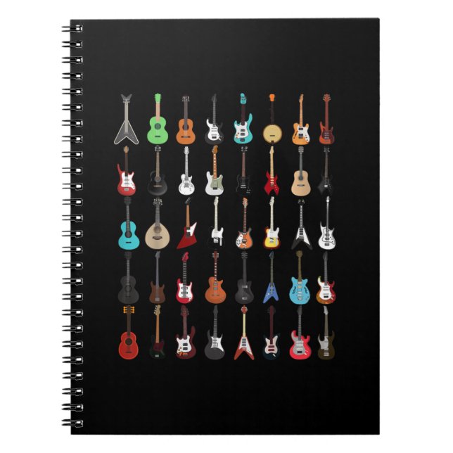 Cuaderno Rock y Rollo de instrumentos musicales de guitarra (Frente)
