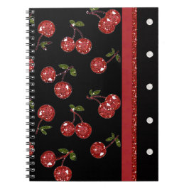 Cuaderno Rockabilly Muy cerezas Cerezas Negro