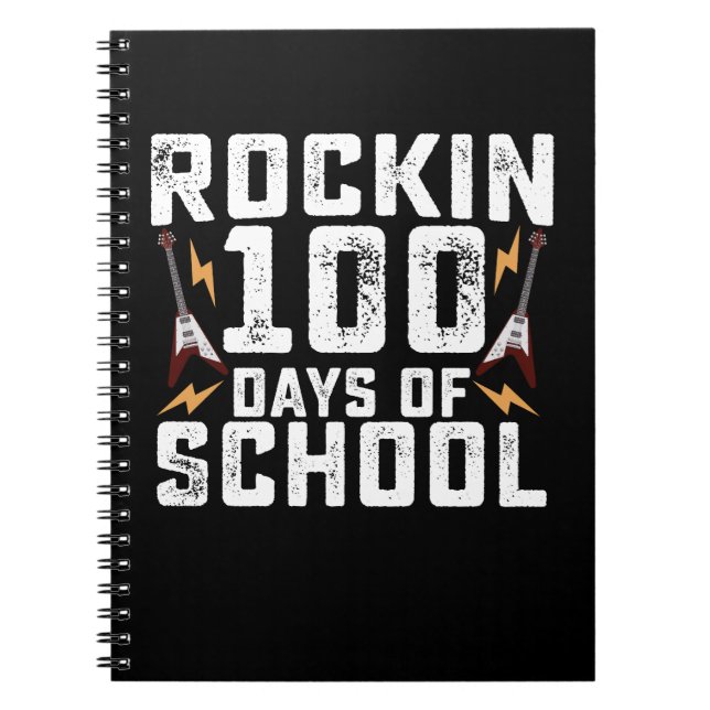 Cuaderno Rockin 100 días de cosecha de guitarra rock escola (Frente)