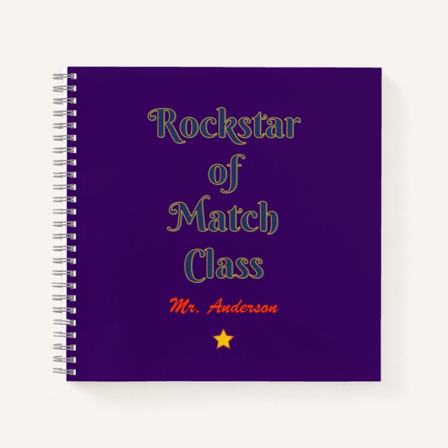 Cuaderno Rockstar de la clase de partidos (Anverso)