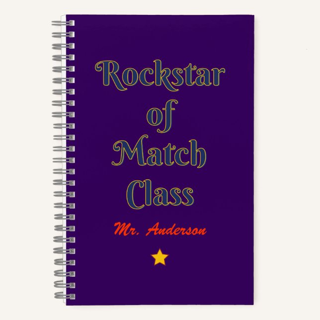 Cuaderno Rockstar de la clase de partidos (Anverso)