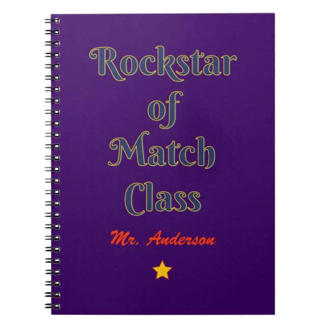 Cuaderno Rockstar de la clase de partidos (Frente)