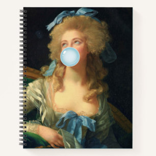 Cuaderno Rococo Lady con un bloc de notas en espiral azul d