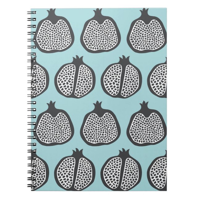 Cuaderno rodajas de fruta de granada patrón sin fisuras tra (Frente)