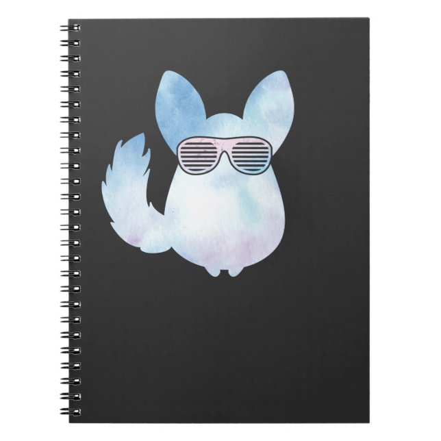 Cuaderno Rodent Retro Chinchilla con gafas de sol (Frente)