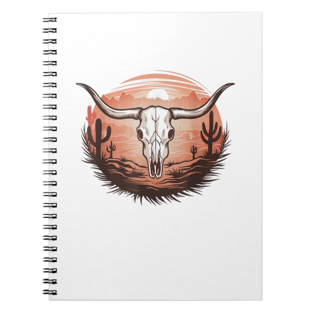Cuaderno Rodeo de vaquero de Cow Skull (Frente)