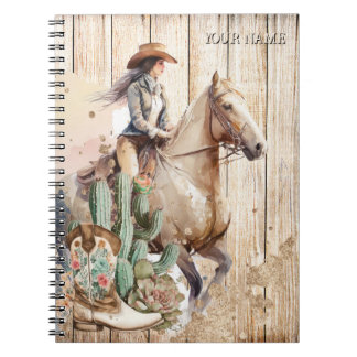 Cuaderno Rodeo vaquero desierto outride cactus botas de vaq