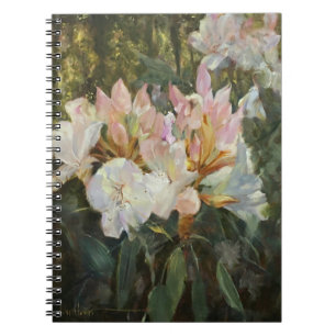 Cuaderno Rododendros rosados y blancos Foliage Verde Profun