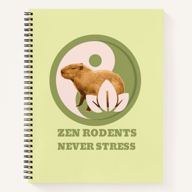 Cuaderno Roedores Zen Nunca Estrés Humor de Capybara (Anverso)