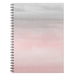 Cuaderno Rojeciendo Rosa y Gris Glam Moderne de Acuarela Om