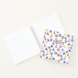 Cuaderno Rojo amarillo azul ABC Cartas Notas Bullet Journal