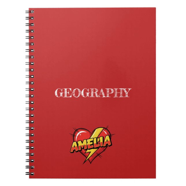 Cuaderno Rojo Amelia Heart (Frente)