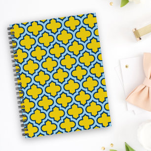 Cuaderno Rojo azul amarillo y bebé, Entramado, Quatrefoil
