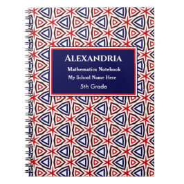 Cuaderno Rojo Blanco Azul Patriótico Americano Personalizab