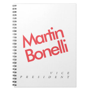 Cuaderno Rojo Blanco Minimalista Profesional Nombre Propio