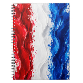 Cuaderno Rojo Blanco y Azul patriótico