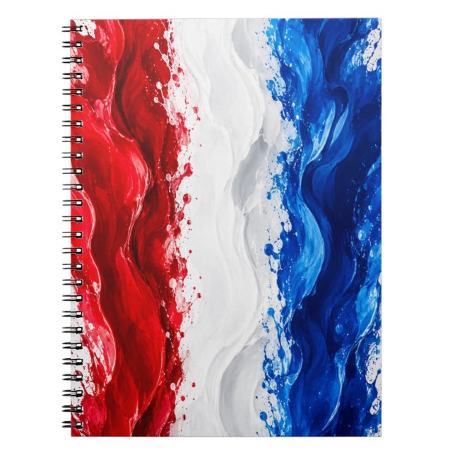 Cuaderno Rojo Blanco y Azul patriótico (Frente)