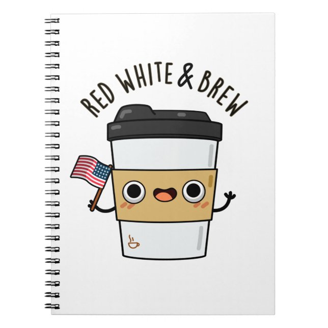 Cuaderno Rojo Blanco Y Cerveza Chiste Bandera Americana De  (Frente)