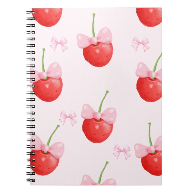 Cuaderno rojo cereza y rosa vuelta al cole (Frente)