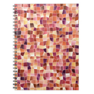 Cuaderno Rojo claro, fondo vintage amarillo con rectángulo