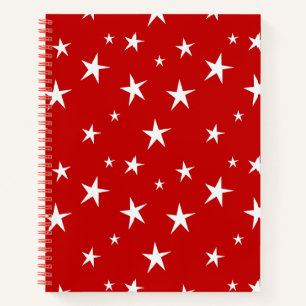 Cuaderno Rojo con estrellas blancas