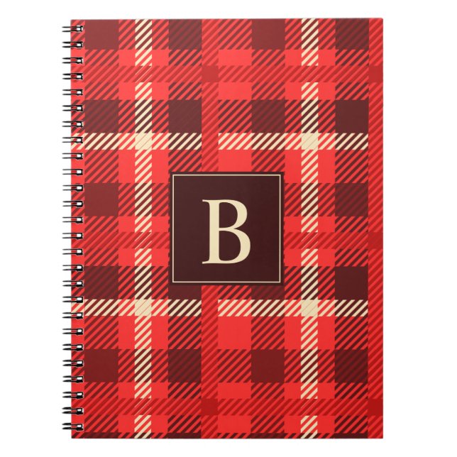 Cuaderno Rojo con monograma Personalizado (Frente)