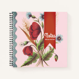 Cuaderno Rojo de amapola de época