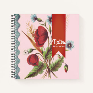 Cuaderno Rojo de amapola de época