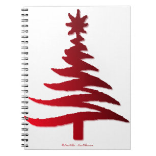 Cuaderno Rojo del patrón del árbol de Navidad