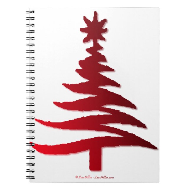 Cuaderno Rojo del patrón del árbol de Navidad (Frente)