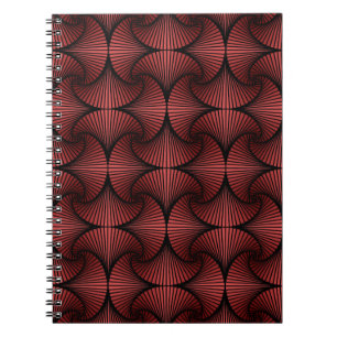 Cuaderno Rojo del ventilador de vieira 3D geométrico gráfic