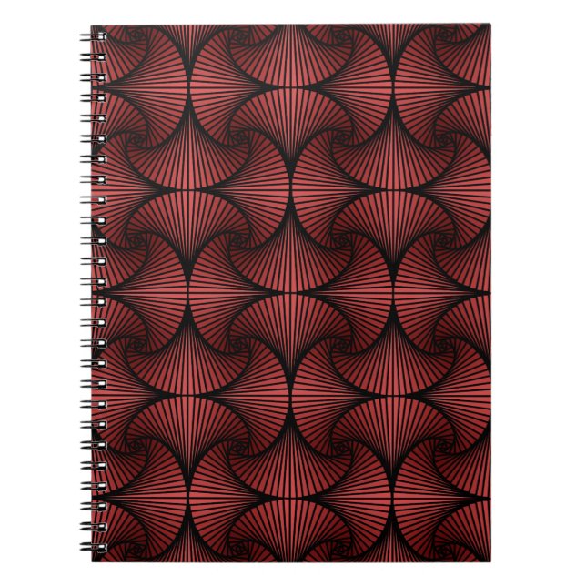 Cuaderno Rojo del ventilador de vieira 3D geométrico gráfic (Frente)
