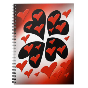 Cuaderno Rojo en los corazones negros