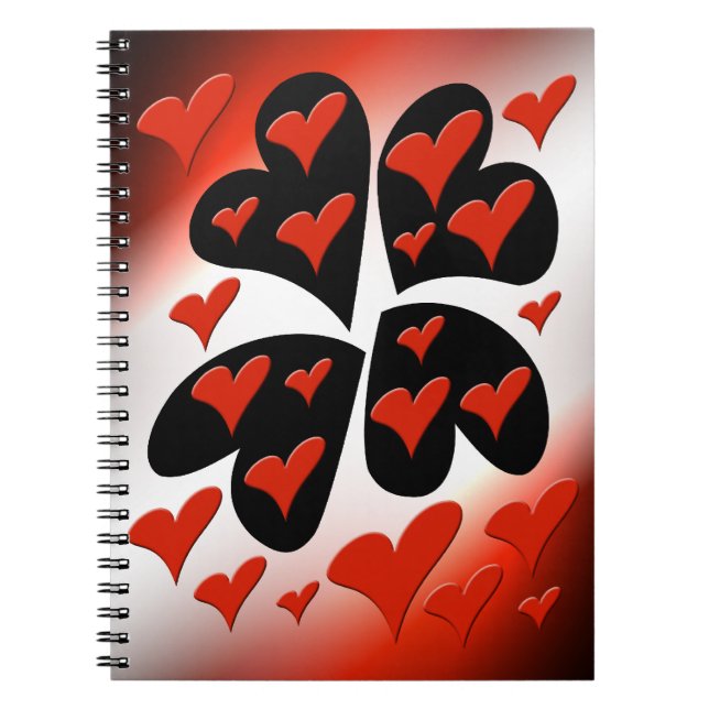 Cuaderno Rojo en los corazones negros (Frente)