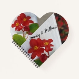 Cuaderno Rojo floral + blanco