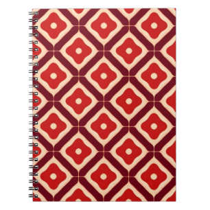 Cuaderno Rojo Geométrico para Escuela, Oficina y Creativos