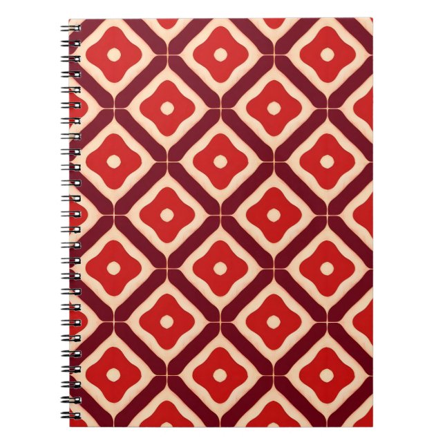 Cuaderno Rojo Geométrico para Escuela, Oficina y Creativos (Frente)