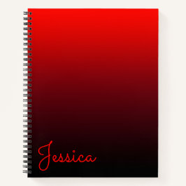 Cuaderno Rojo Intenso Borgoña y Ombre Negro