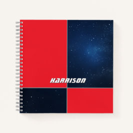 Cuaderno Rojo Negrita Azul Oscuro Espacio Personalizable