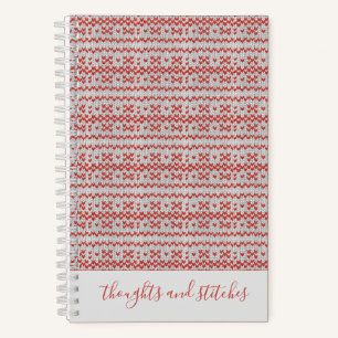CUADERNO ROJO NÓRDICO DE 5,5x8,5 Pulgadas + Texto