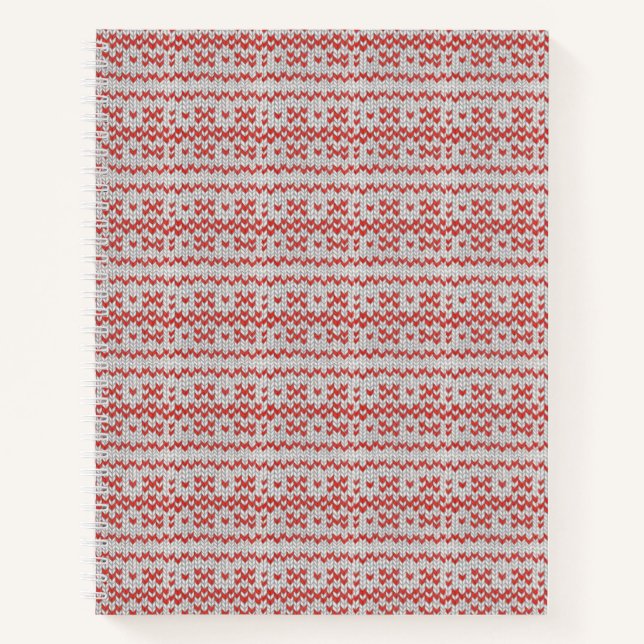 Cuaderno ROJO NÓRDICO TEJIDO 8.5x11 (Anverso)