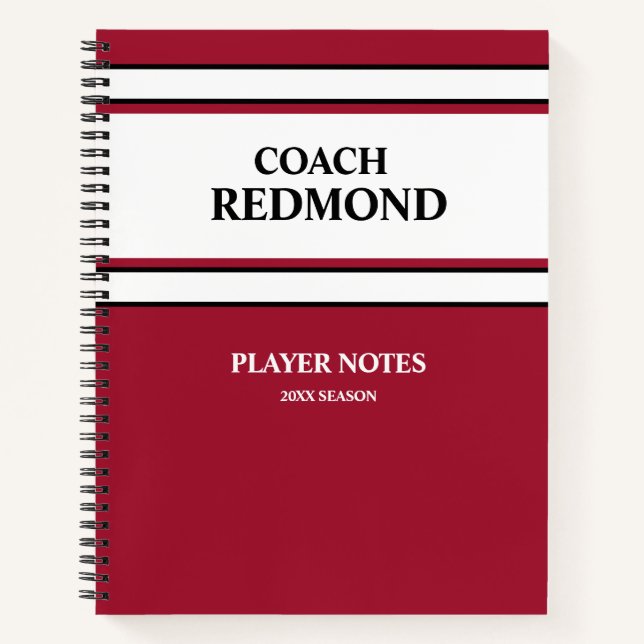Cuaderno Rojo Oscuro y Blanco (Anverso)