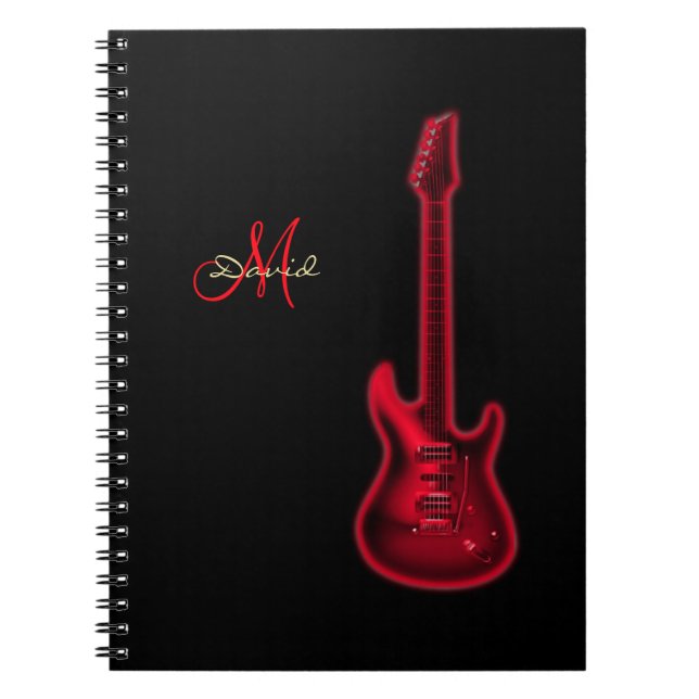 Cuaderno rojo personalizado de la música de la (Frente)