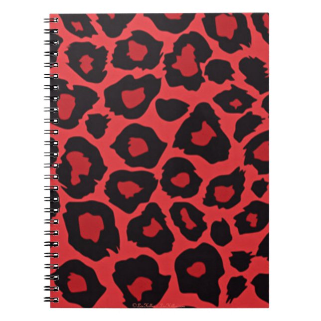 Cuaderno Rojo rojo de la impresión del leopardo rocoso de R (Frente)