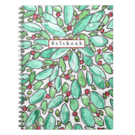 Cuaderno Rojo Verde Blanco Divertido y Hermoso Botánico 
