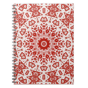Cuaderno rojo y blanco, bandana étnica