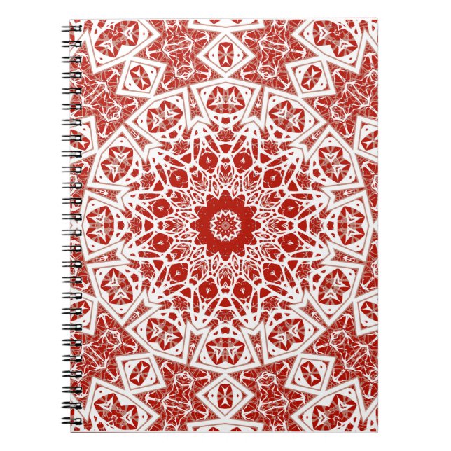 Cuaderno rojo y blanco, bandana étnica (Frente)
